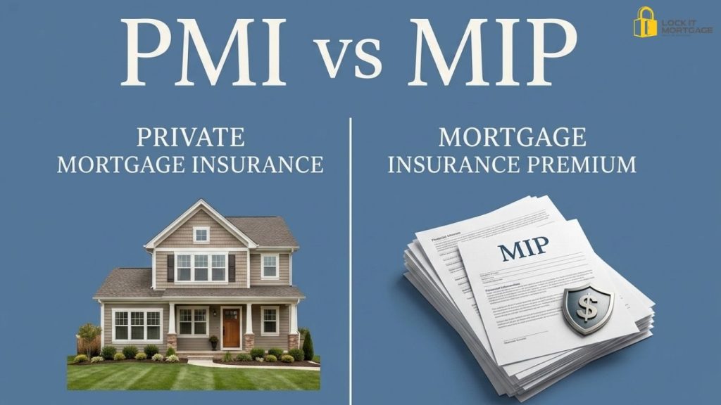 Comparison chart of PMI vs. MIP mortgage insurance requirements 
