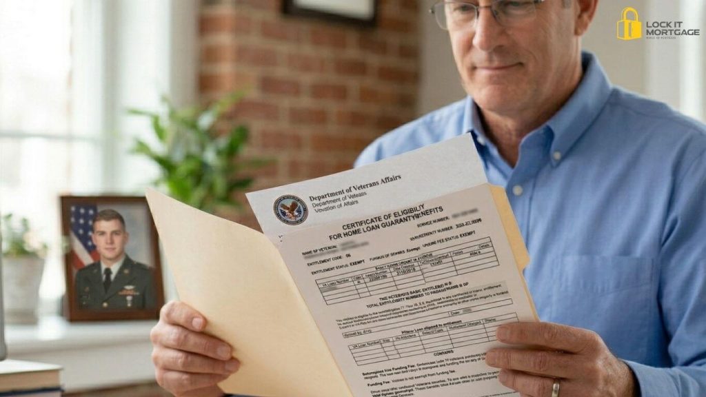 A VA Certificate of Eligibility (COE) confirms eligibility but loan approval depends on credit, income, debt ratio, and property standards.
