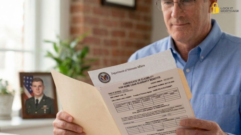 A VA Certificate of Eligibility (COE) confirms eligibility but loan approval depends on credit, income, debt ratio, and property standards.